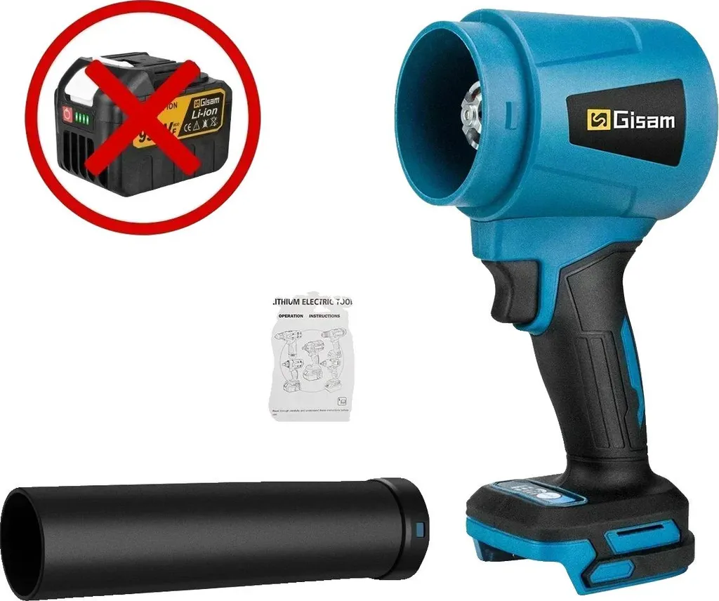 Soffiatore d'aria, elettroutensile, motore brushless, alta velocità del vento, senza batteria, senza caricabatterie