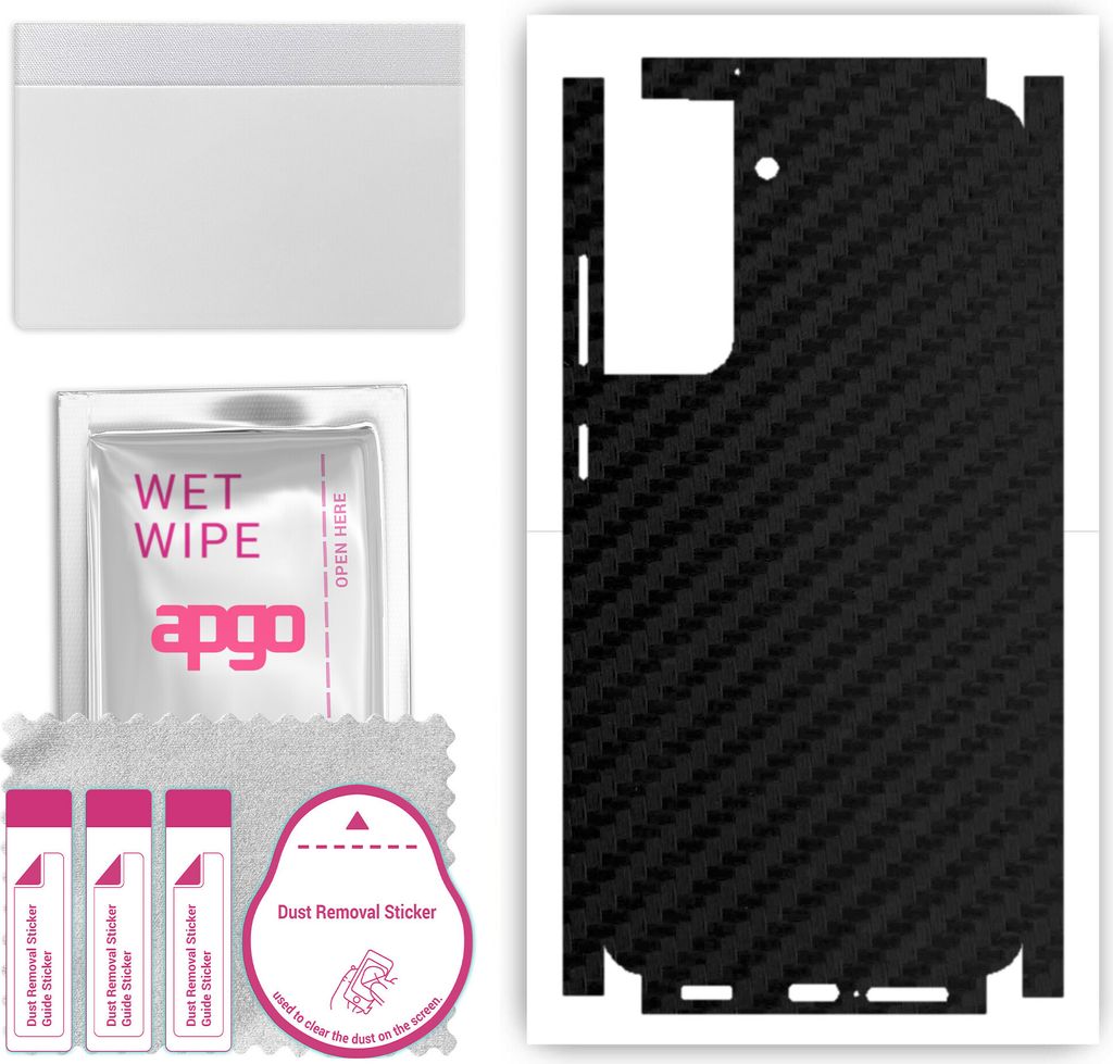 apgo Rückseite + Seiten Schutzfolie, Skin, kompatibel mit Samsung Galaxy S21 FE 5G, Hinten Displayschutzfolie aus Vinylfolie, kratzfest, einfache ...