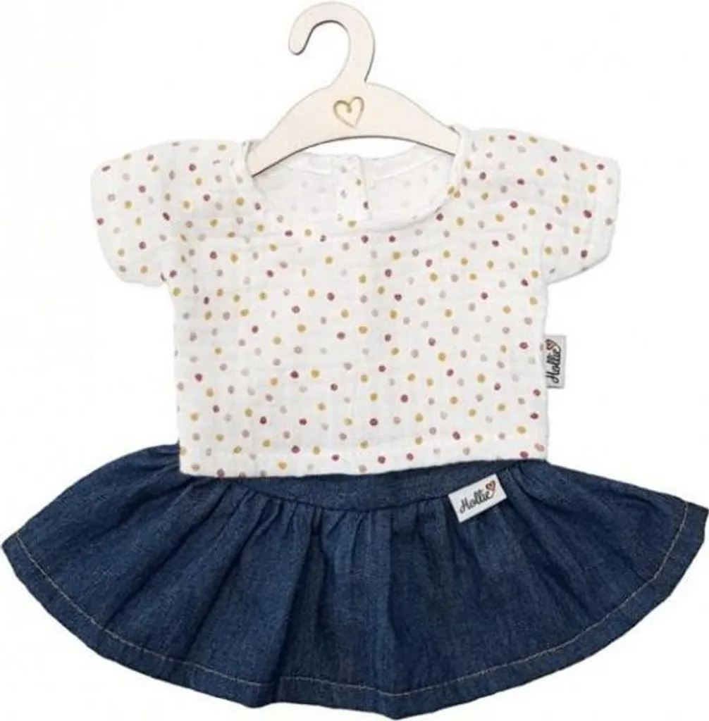 Habits pour poupée 30 cm - Ensemble Hollie Jeans avec haut à pois rose
