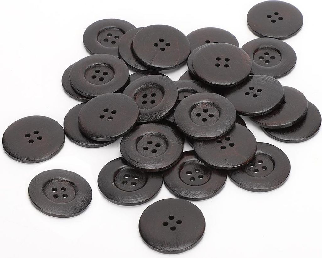 30pcs runde Holzknöpfe DIY Bastelmantel Kleidung Accessoire Langable wasserdichte Bison 40 mm