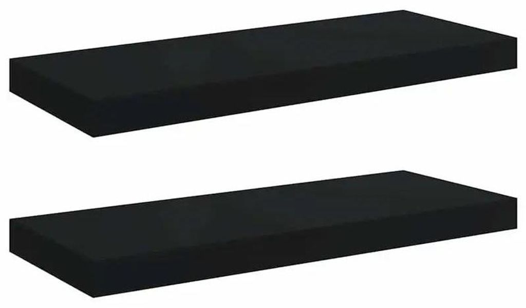 Wandregale - Schweberegale 2er Set - Holz MDF - Mehrzweck Aufbewahrung - 60 x 23,5 x 3,8 cm - Schwarz