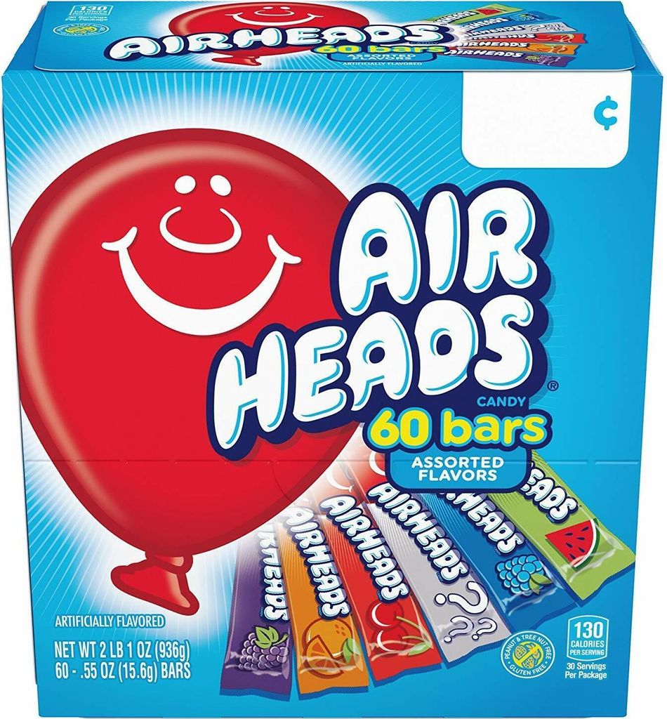 Airheads Candy 60 Bars Assorted Flavors 936g (MHD 25.02.2025)