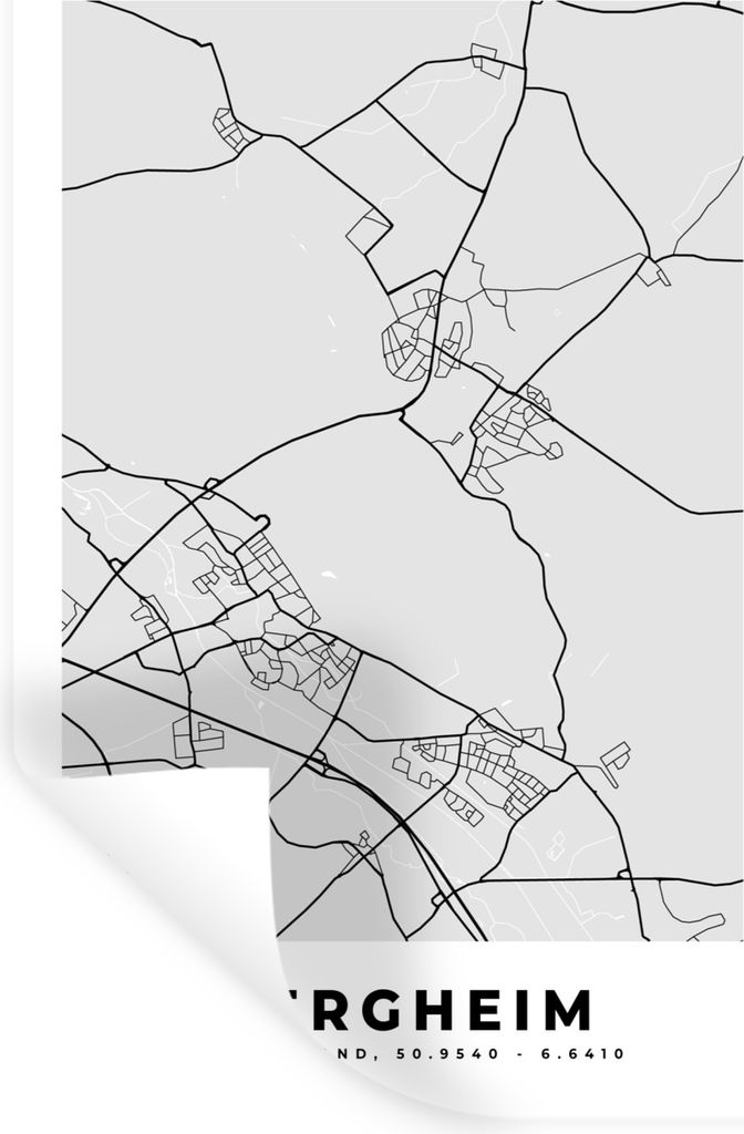 MuchoWow Wandtattoo Wandsticker Wandaufkleber Karte - Deutschland - Wetzlar - Stadtplan 60x90 cm Selbstklebend und Repositionierbar - Sticker - D...