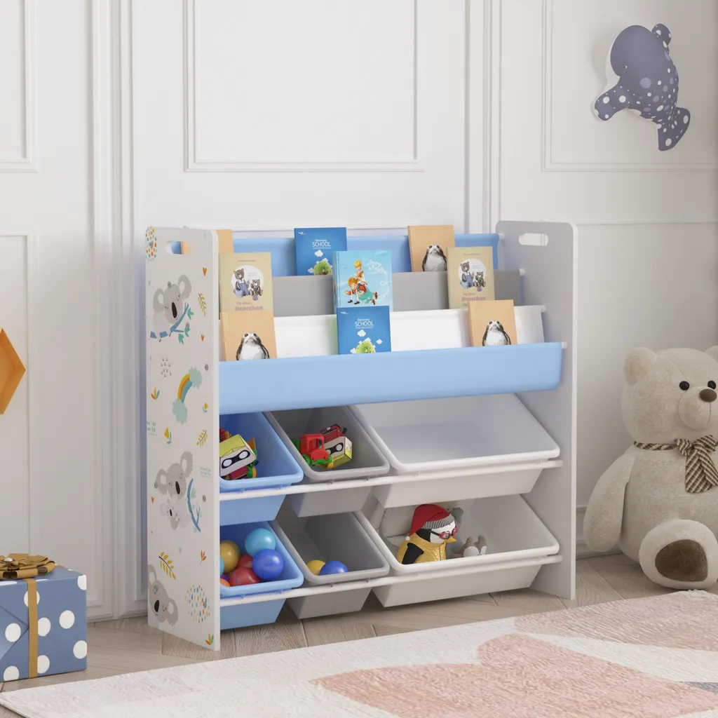 Mobile per Cameretta Rødøy Koala | Scaffale con 6 Ceste Porta Giochi