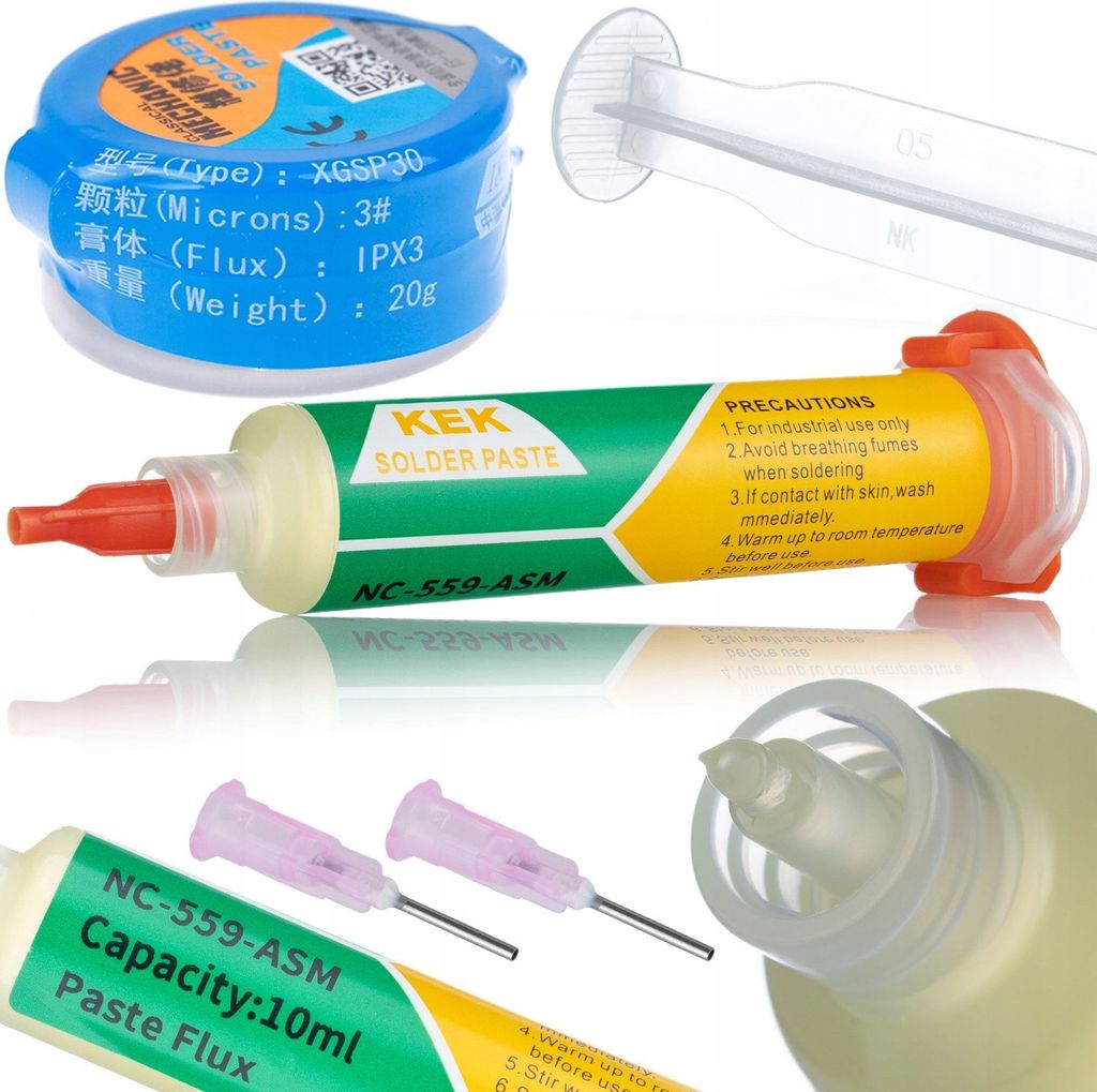 Set di saldatura Rosfix: NC-559-ASM Flux Gel 10cc + pasta Immagine del prodotto 