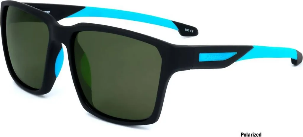 Lunettes de soleil sportives Lotto noir mat et bleu clair LS1008