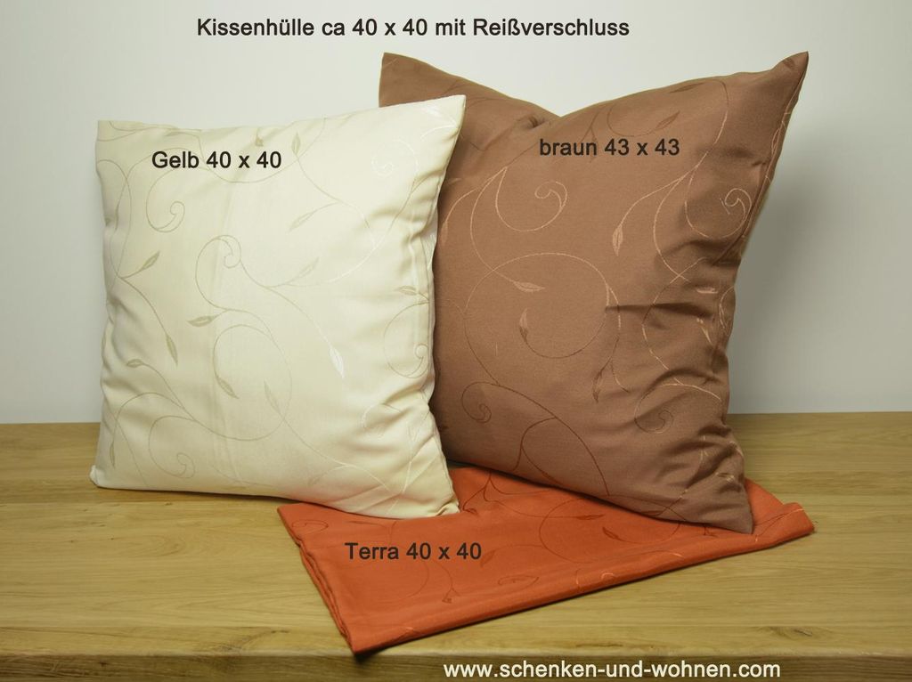 Kissenhülle terra mit Kringel ca. 43 x 43 cm