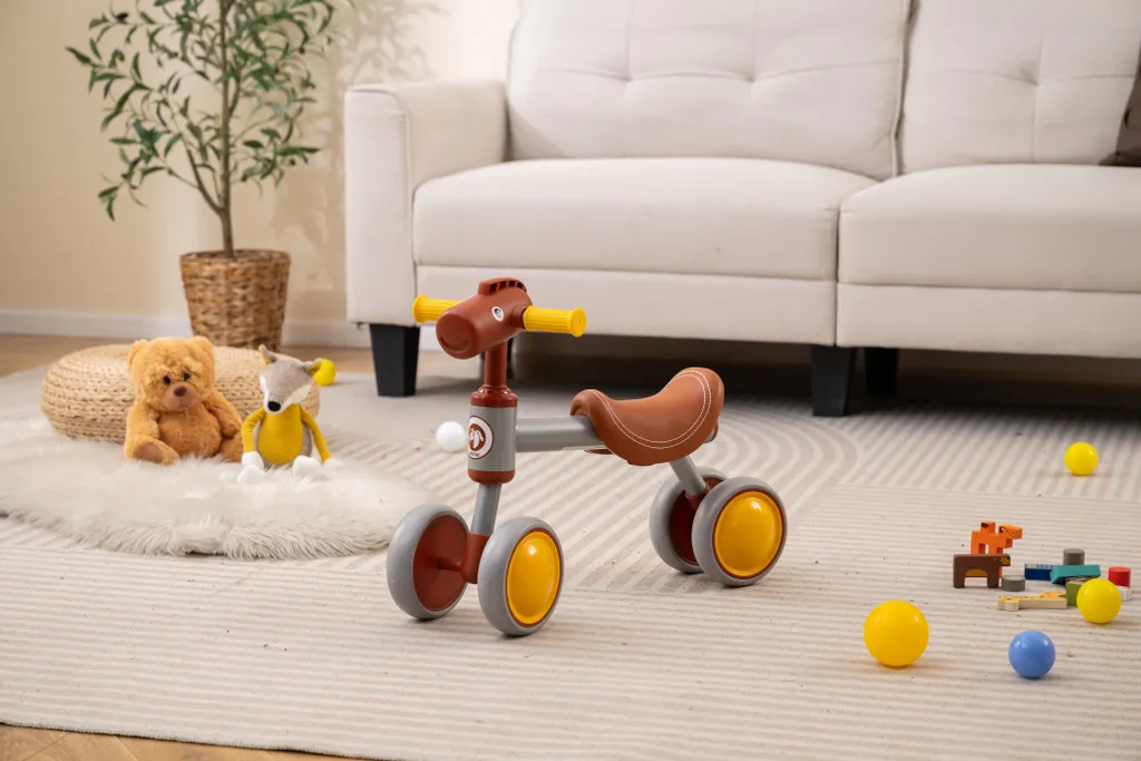 Draisienne enfant 4 roues en forme de cheval pour bébé 18-36 mois