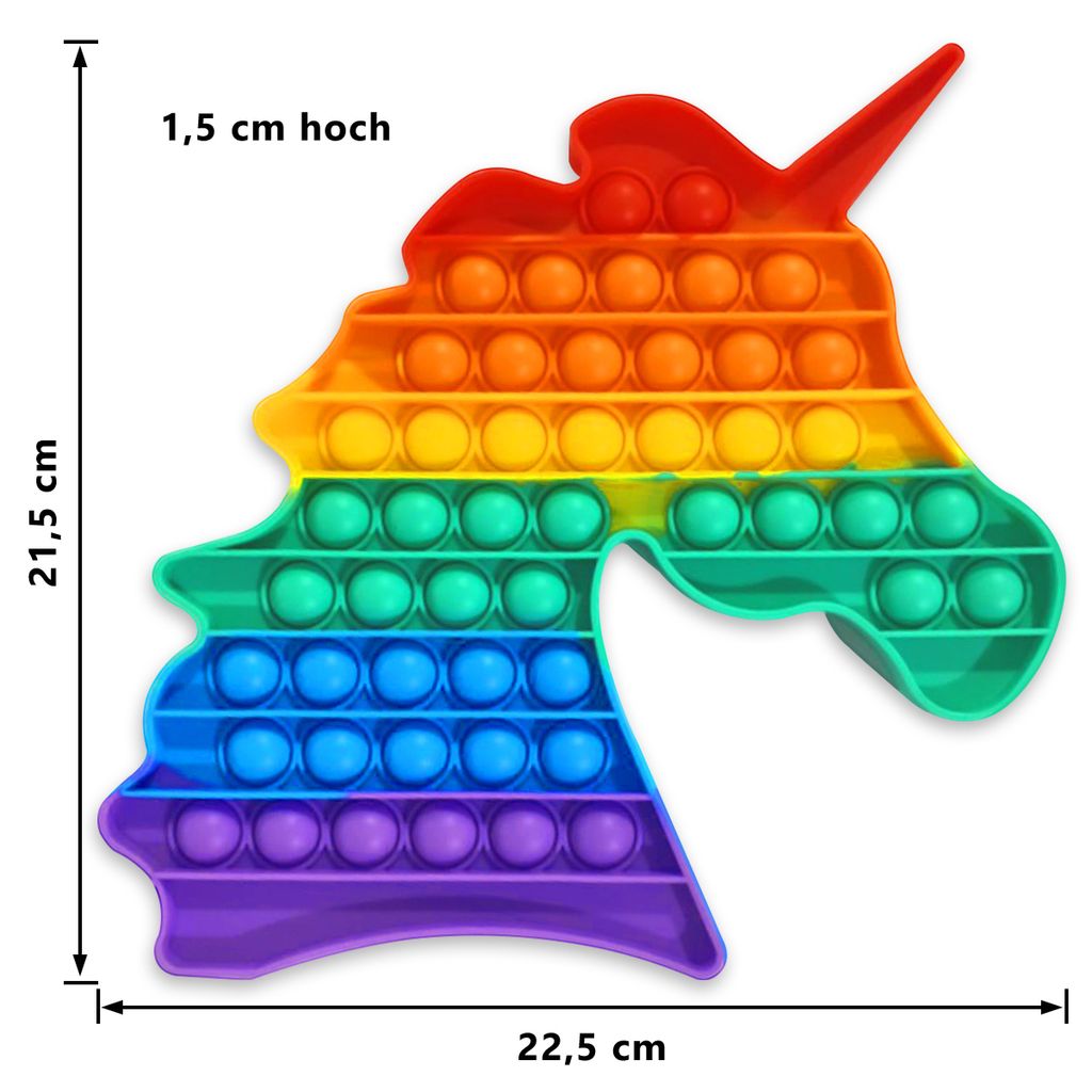 Push It Fidget Toy Einhorn 22cm Bubble Pop Trend Antistress Produktbild 5