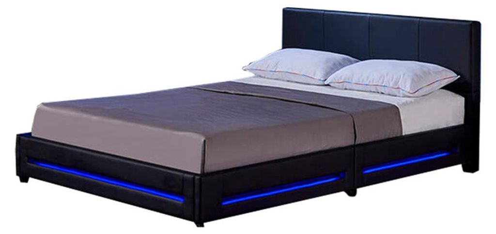 HOME DELUXE - LED Bett Asteroid - Schwarz, 140 x 200 cm - Produktbild 