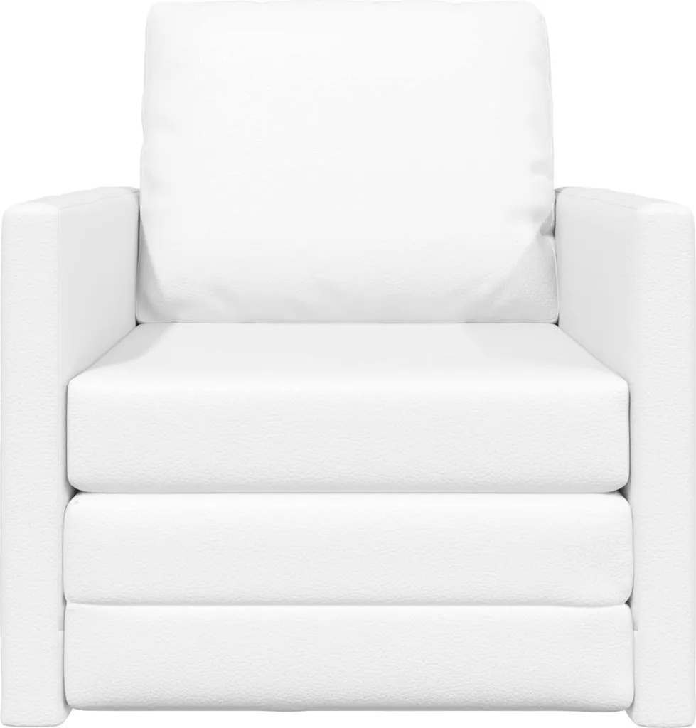 Lit d'Appoint Pliable pour Studio - Canapé Convertible Blanc en PVC - 5