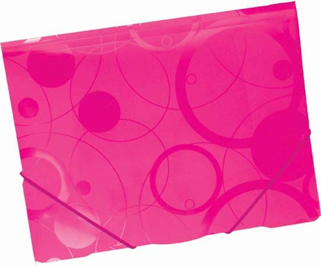 Faltkarte 3-fach mit Gummi PP Neo Colori rosa