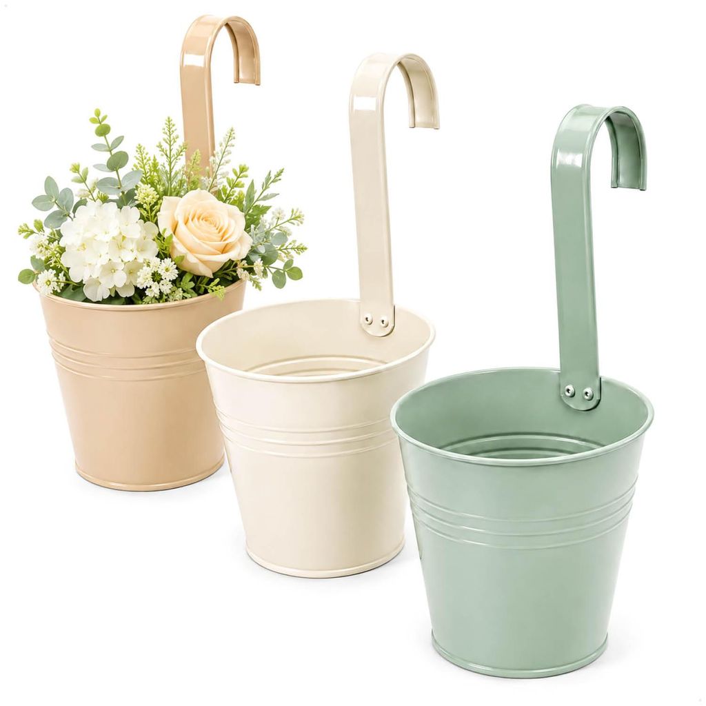 com-four® 3x Blumentopf zum Hängen - Dekorative Hängetöpfe Produktbild 