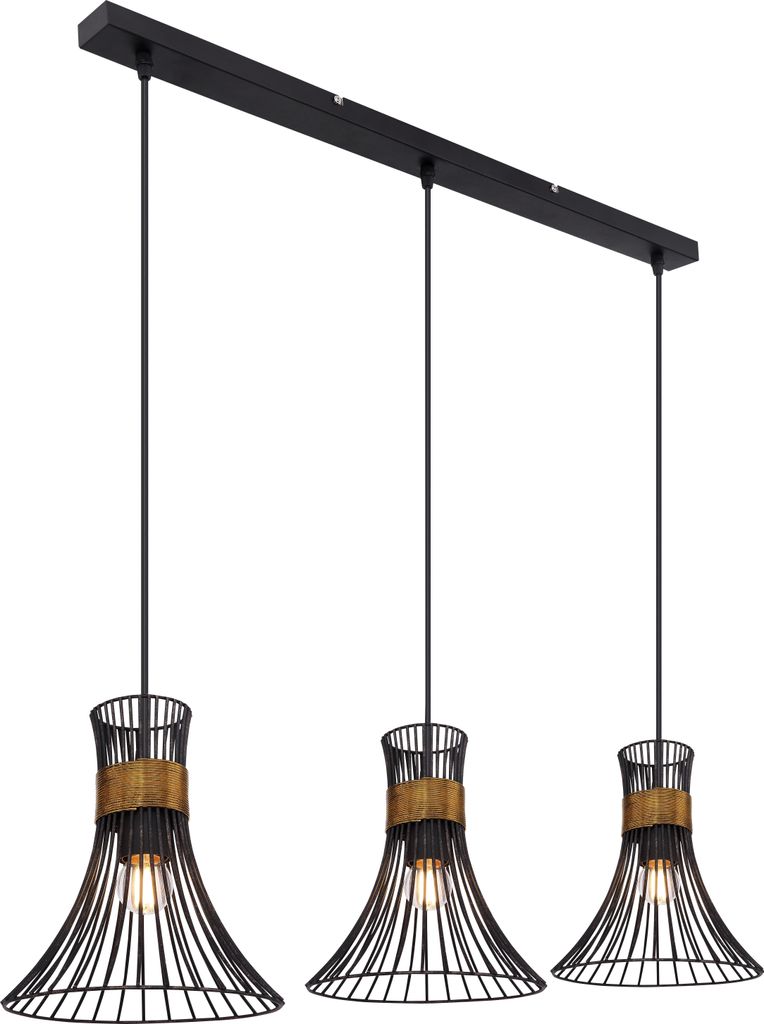 Globo Lighting Hängeleuchte Metall schwarz, 3x E27 Produktbild 