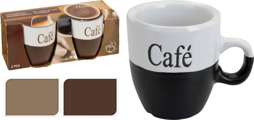 Set di 2 tazze Koopman, Vetroceramica, 7x7,5 cm, 150 ml, Immagine del prodotto 