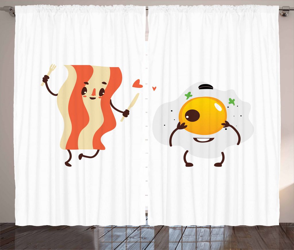 ABAKUHAUS Speck Rustikaler Gardine, Lustige Zeichentrickfiguren, Schlafzimmer Kräuselband Vorhang mit Schlaufen und Haken, 280 x 225 cm, Mehrfarbig