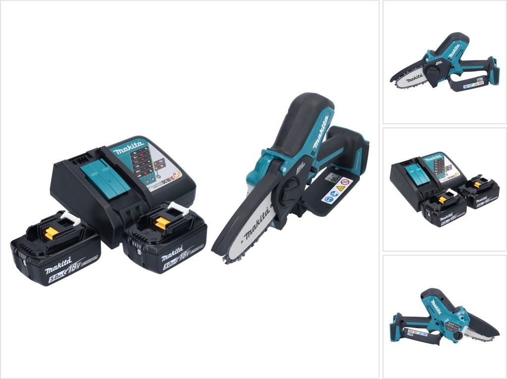 Makita DUC 101 RT Akku Astsäge 18 V 10 cm Brushless + 2x Akku 5,0 Ah + Ladegerät