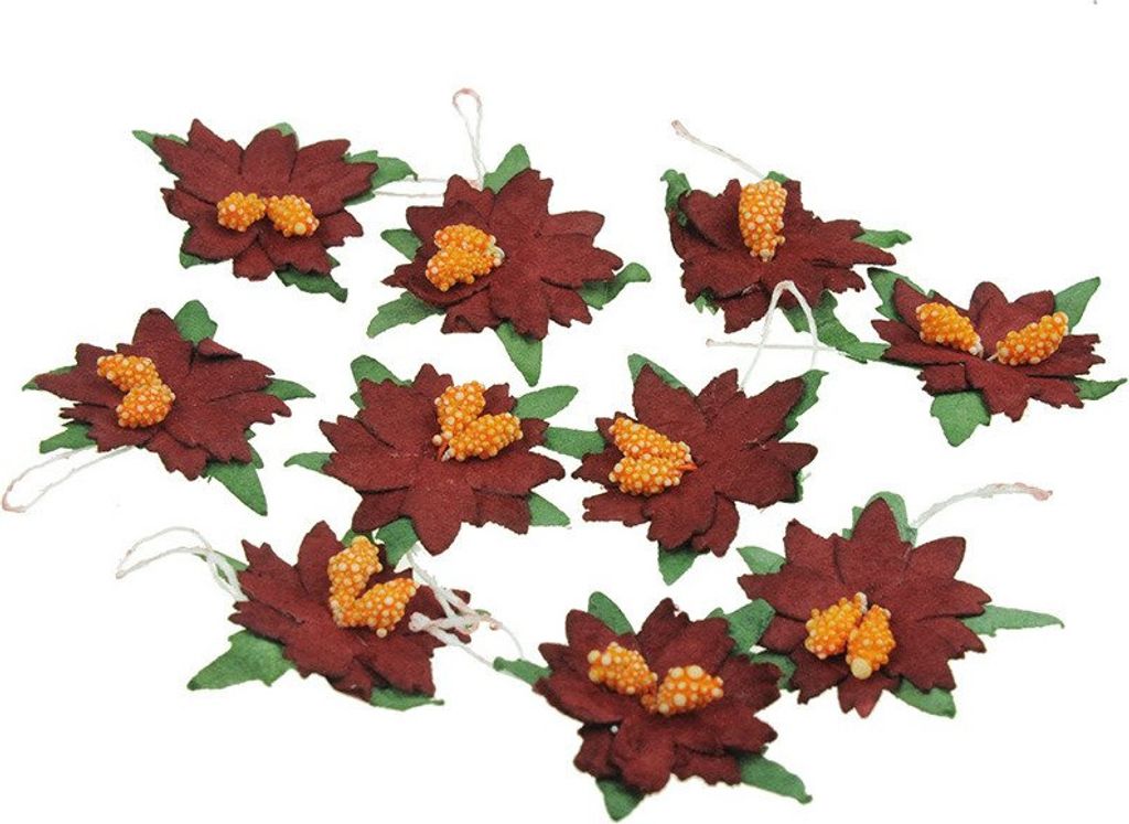 WEIHNACHTSSTERNE Mullberry Papier Papierblumen - rote 25 mm /25 STK.