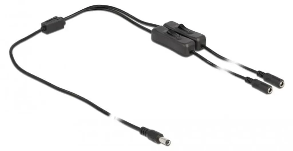 Câble CC 5,5 x 2,1 mm double avec interrupteur ON/OFF mâle femelle 1m