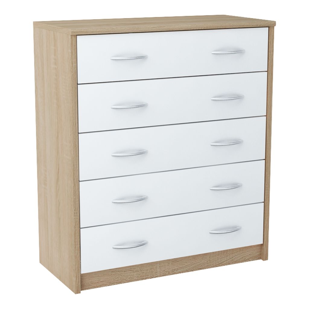Commode 5 tiroirs finition mate, commode 74cm de large Image du produit 