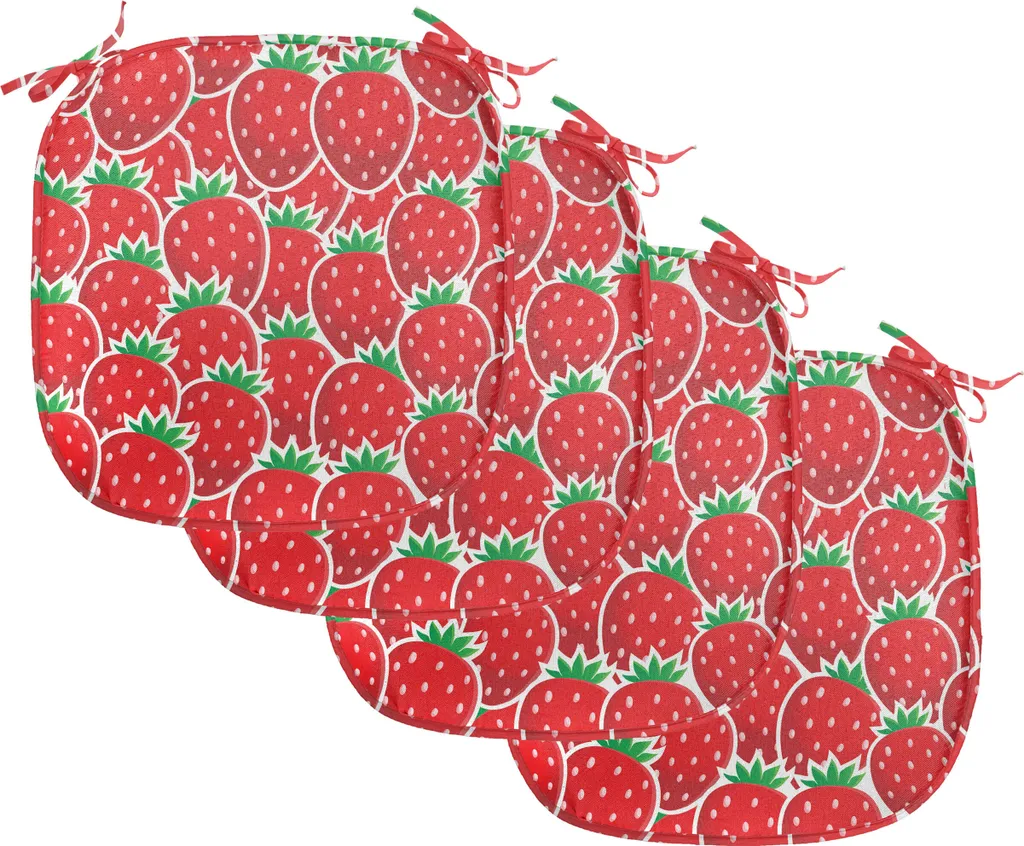 Set 4 Cuscini Decorativi 40x40 ABAKUHAUS Fragole Botaniche per Sedie