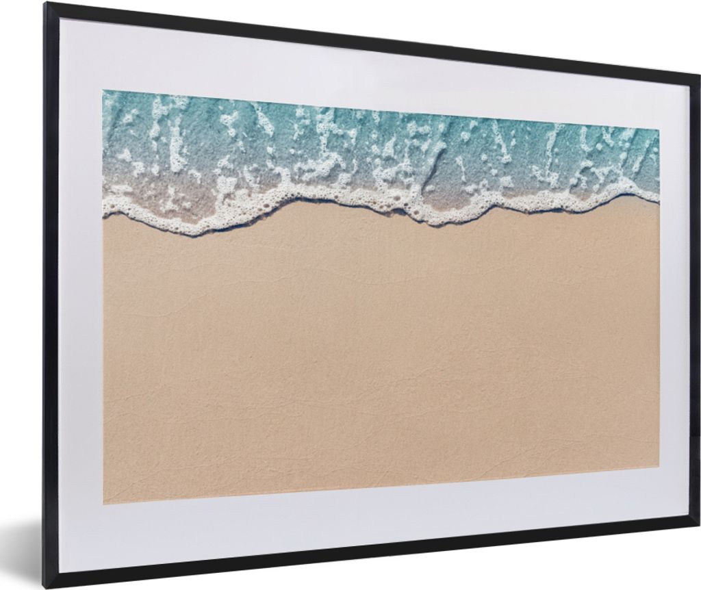 MuchoWow MuchoWow Gerahmtes Poster Strand - Meer - Sand 60x40 cm - Poster mit zchwarzem Bilderrahmen - Schlafzimmer - Plakat in Rahmen - Drucken