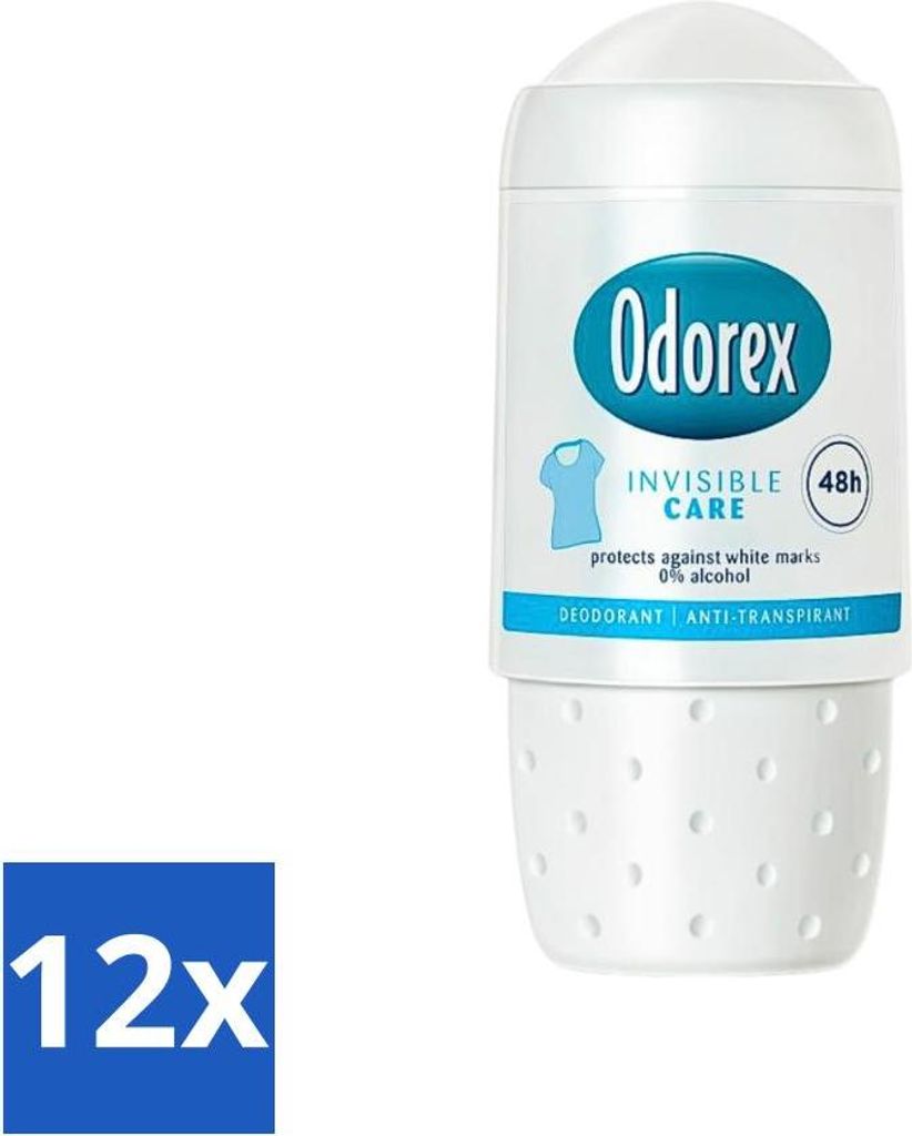 Odorex Deodorant Roller Unsichtbare Pflege 50 ml - Vorteilspack - 12 Stücke