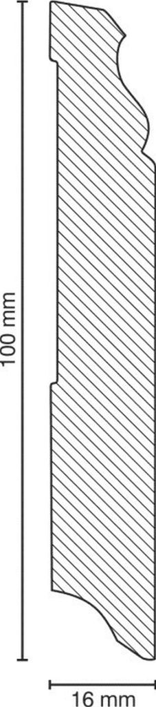 Innenwinkel Für Sockelleisten mit Berliner Profil 16 x 100 x 400 mm Weiß zum Kleben, Schrauben & Nageln MDF-Kern foliert Innenecken by PROVISTON