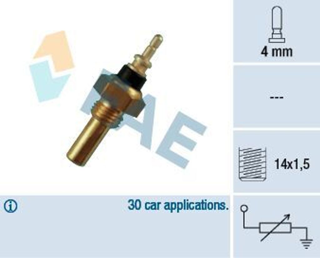 FAE 32330 Kühlmitteltemperatursensor passend für MERCEDES-BENZ 190 (W201) Stufenheck (W124) C-Klasse Limousine (W202) E-Klasse Limousine (W210)