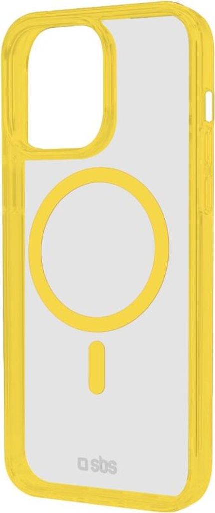 Case für iPhone 15 mit farbigen Rändern, kompatibel mit MagSafe Aufladung, Gelb