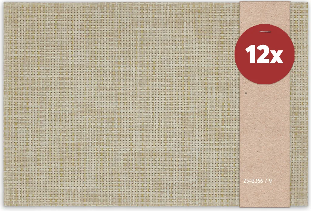 Set 12 Tovagliette Ristorante ELEGANCE Beige | Alta Resistenza PVC-Mix