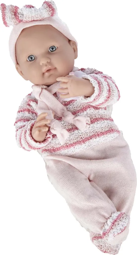 Poupon bébé en salopette de 40cm - Poupée articulée en coton bio