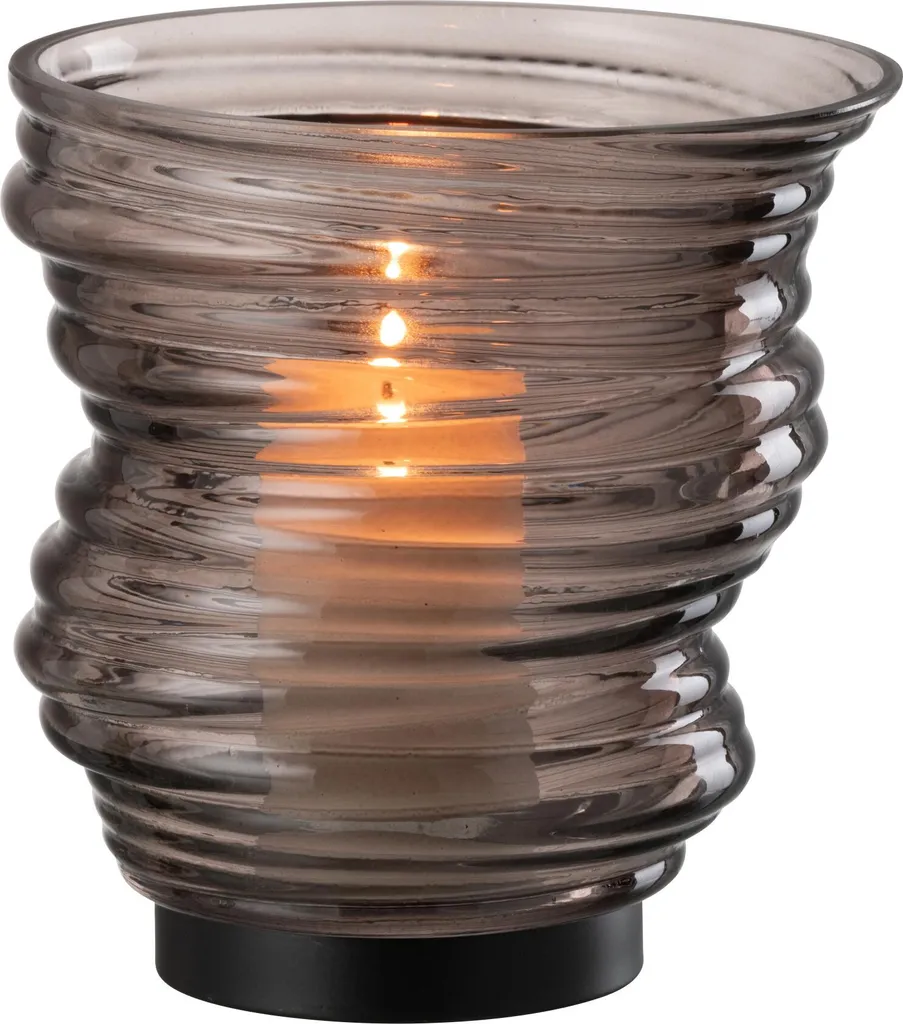 Petit Vase de Décoration en Verre Gris Tornado - Accessoire Design Chic