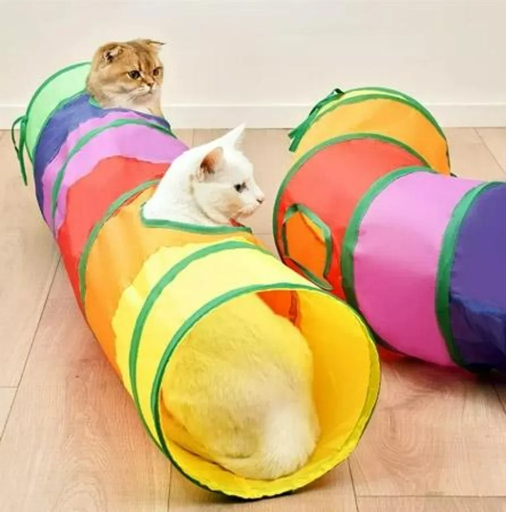 Jouet tunnel long FIGARO pour chat à structure ressort rétractable - 6