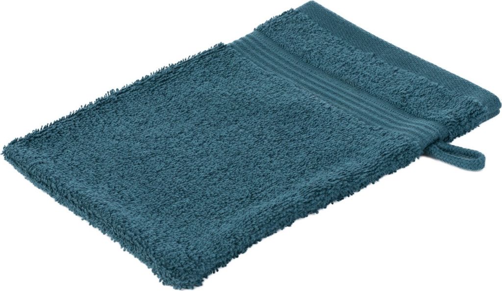sleepling - liebling Waschhandschuh, 100% hochwertige Baumwolle, mit Schlaufe, 17 x 24 cm, waschbar & trocknergeeignet, weich, petrol