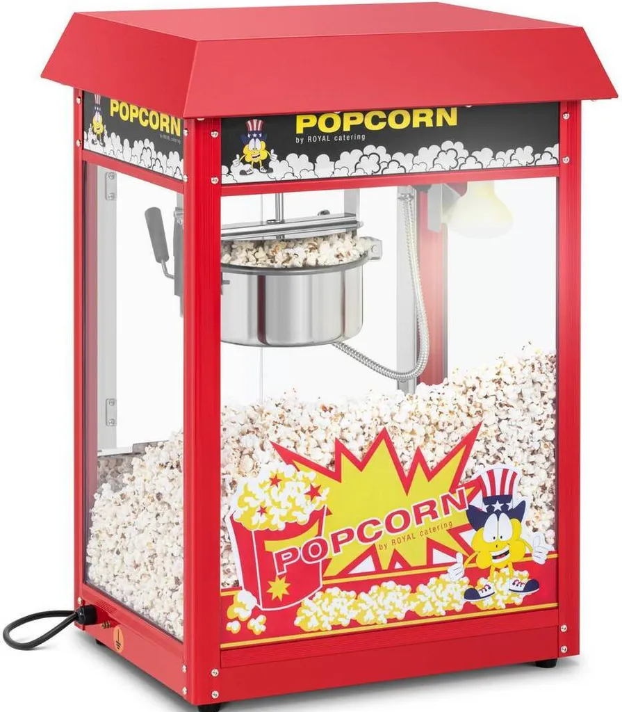 Machine à pop-corn sans brûler le maïs Royal Catering 1500W rouge
