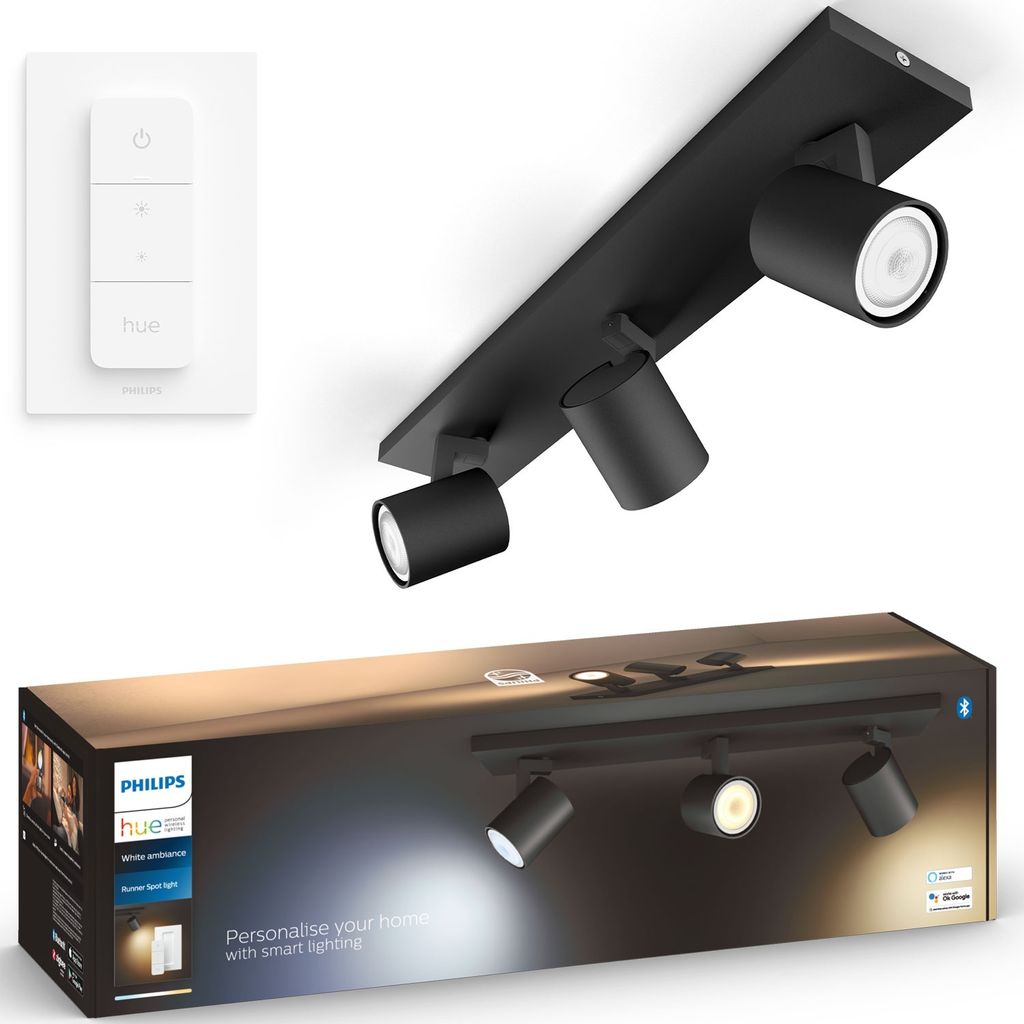 Hue Runner White Ambiance 3 Spot 1200 lm Schwarz