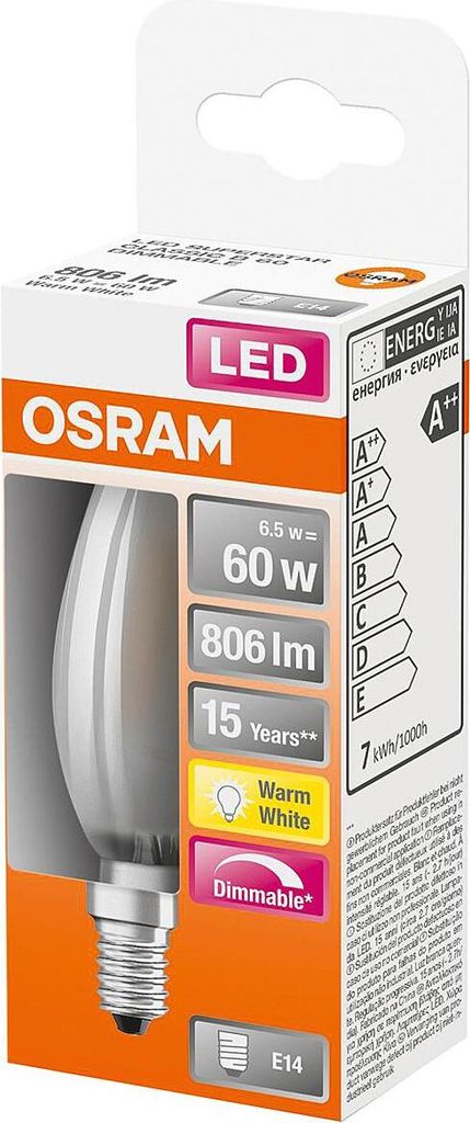 OSRAM Lampada LED a filamento dimmerabile con base E14, Immagine del prodotto 