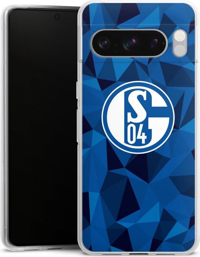 DeinDesign Handyhülle für Google Pixel 8 Pro Silikon Hülle Case Smartphone Schutzhülle Camouflage FC Schalke 04 Muster
