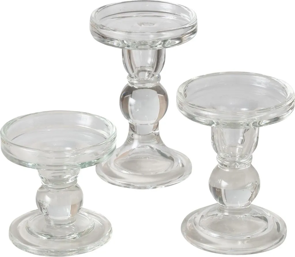 Bougeoirs de Table en Verre 13,4cm x3 - Ambiance Cosy Boltze Home