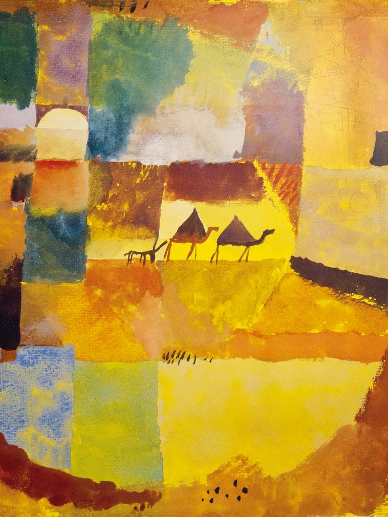 Paul Klee Kunstdruck Bild - Zwei Kamele Und Ein Esel, 1919 (80 x 60 cm)