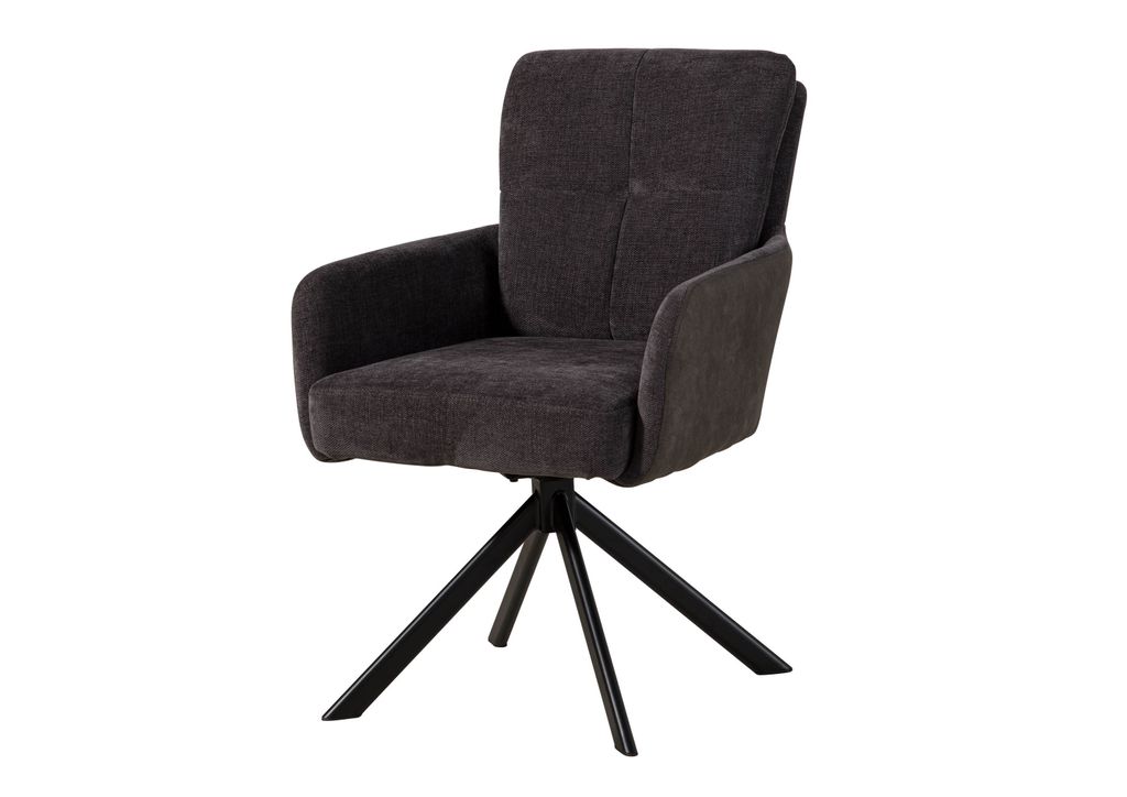 MASSIVMOEBEL24 Drehstuhl 57x67x87 dunkelgrau / grau FABIAN #110