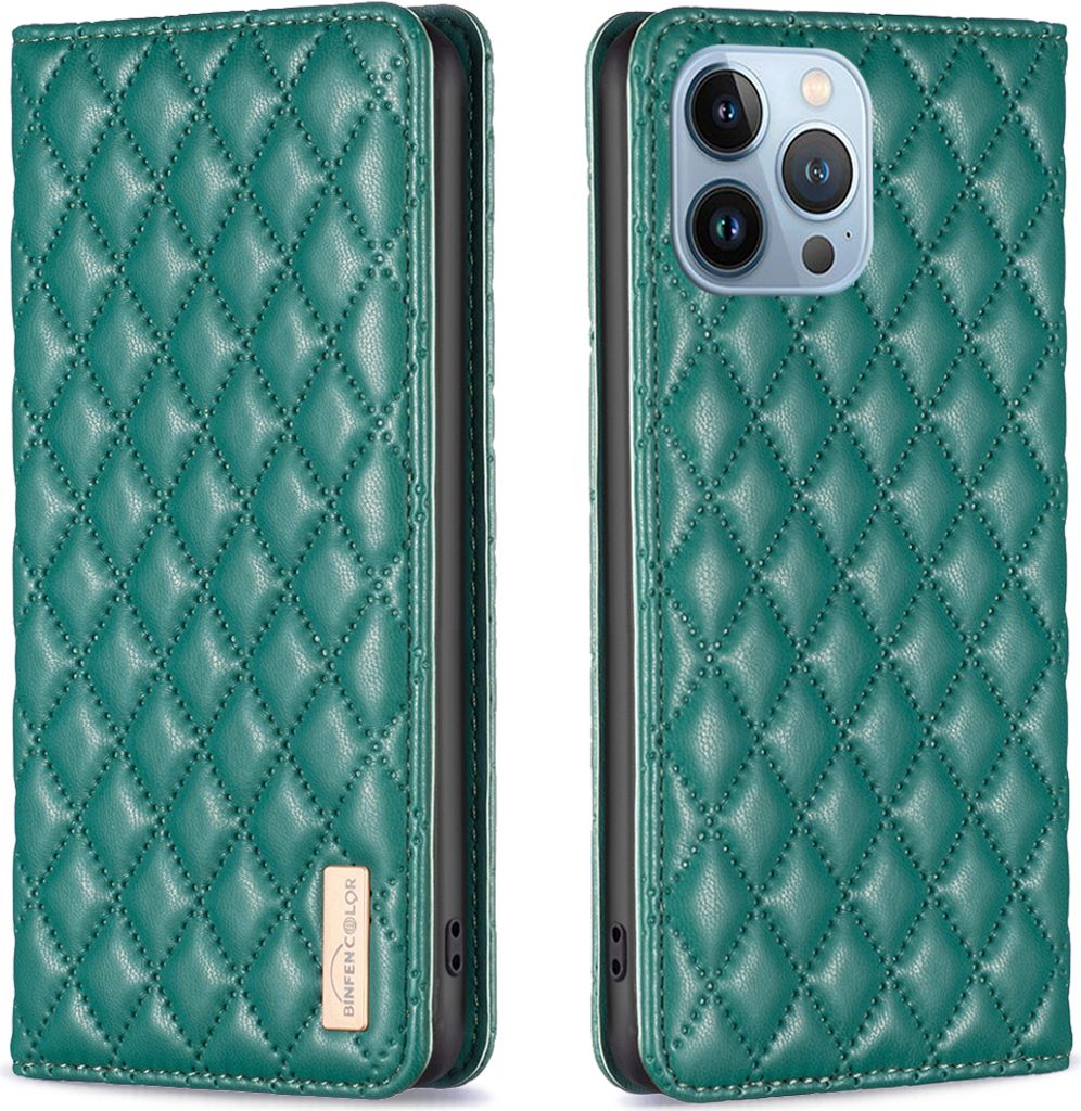 iPhone 13 Pro Max Hülle, Elegant Bookstyle Flip Leder Kartenfächer Schutzhülle mit Ständer für iPhone 13 Pro Max Grün
