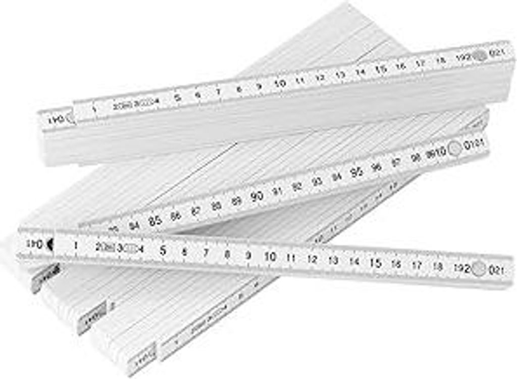 5 Stück Gliedermaßstab, 2m Plastik Glasfaser-Massstab Schwarz, Zollstock, Maßstab
