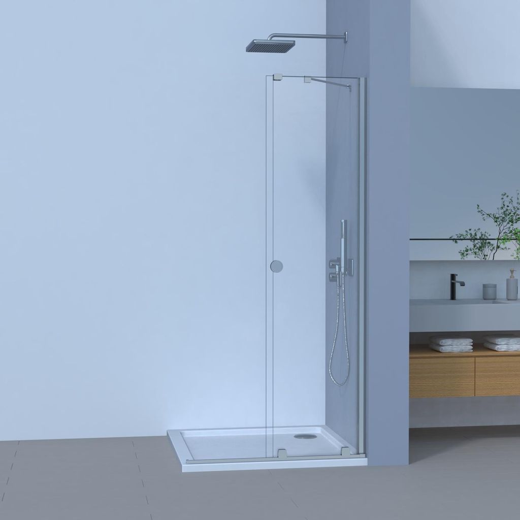 Movable Walk in Duschabtrennung In NANO ESG Echtglas Glaswand Duschwand