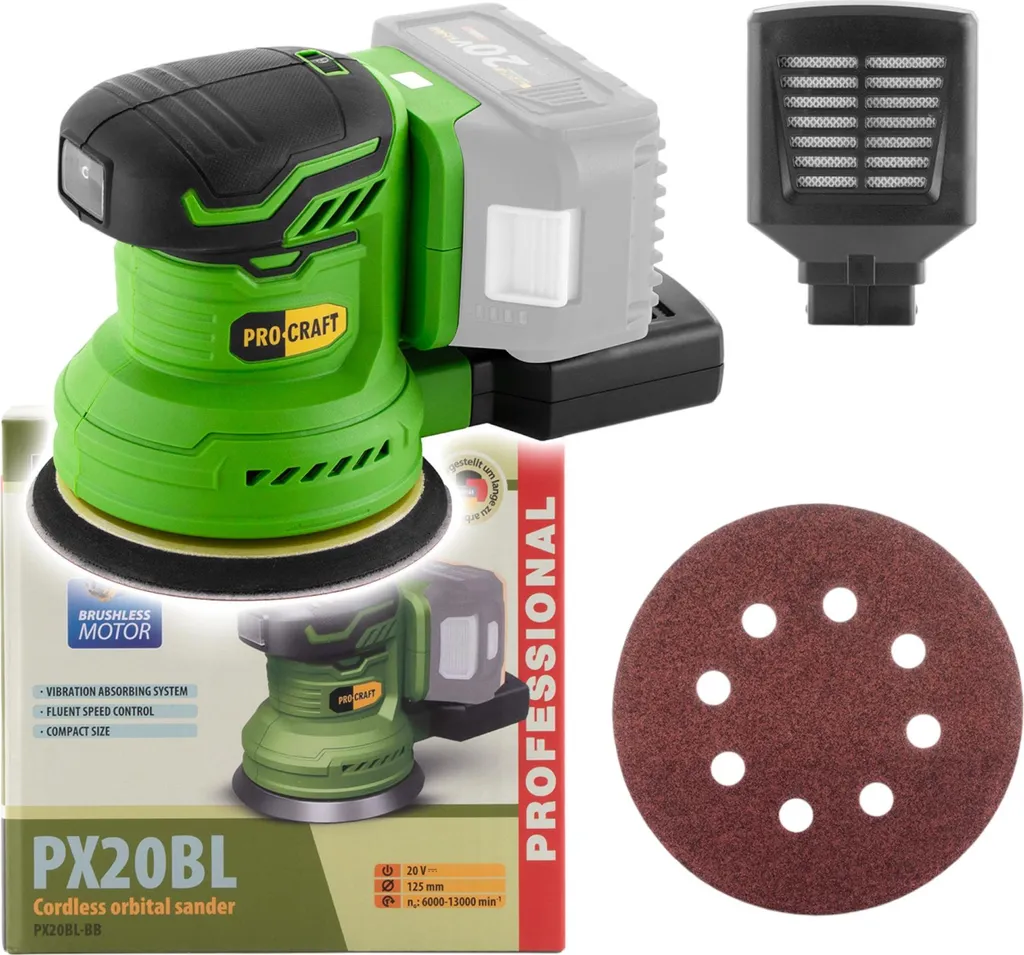 Levigatrice Rotoorbitale Procraft PX20BLbb 20V Brushless - Solo Corpo