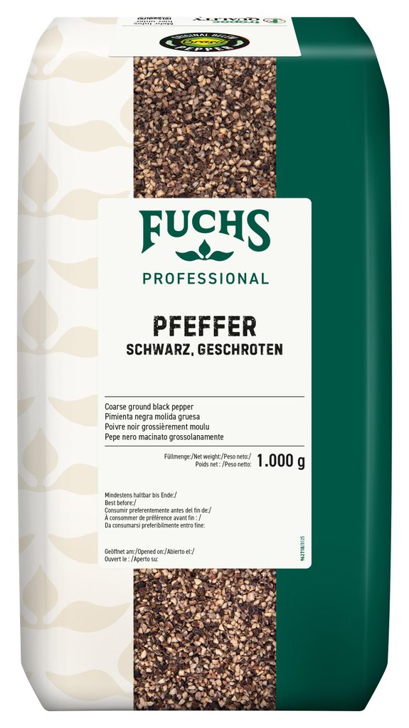 Fuchs 380792005 Fuchs schwarzer Pfeffer geschrotet Gewürz, Image du produit 