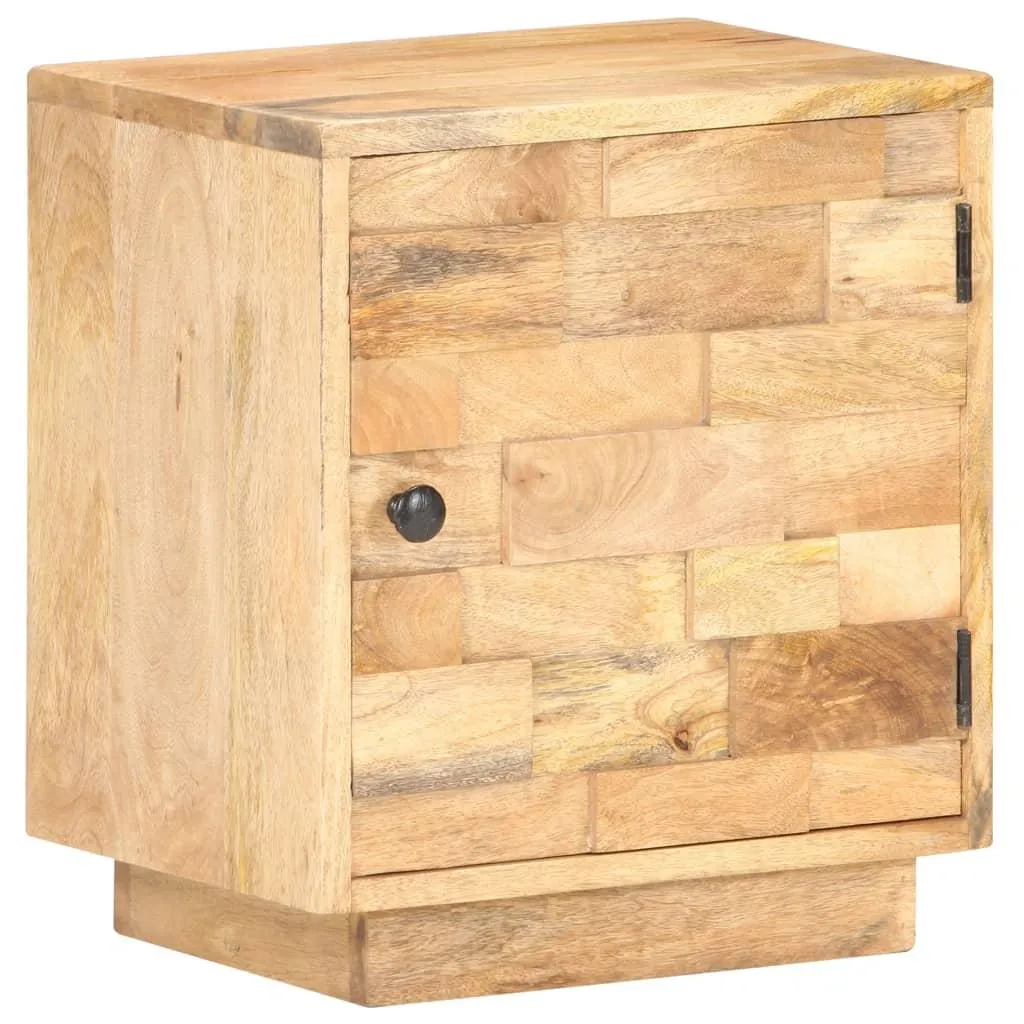 Table de nuit artisanale bois de manguier massif 40x30x45 cm durable