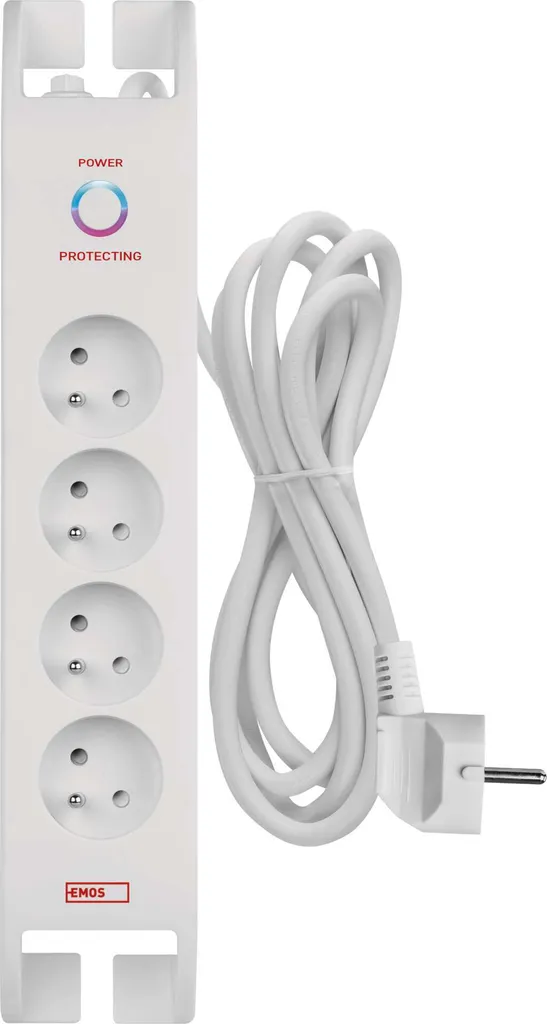 EMOS Limitatore di sovratensione 900J - 4 prese, 2m, bianco, P54012