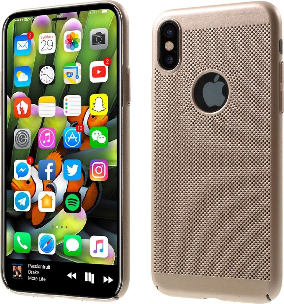 Handy Hülle für Apple iPhone XS Schutzhülle Case Tasche Cover Etui Gold